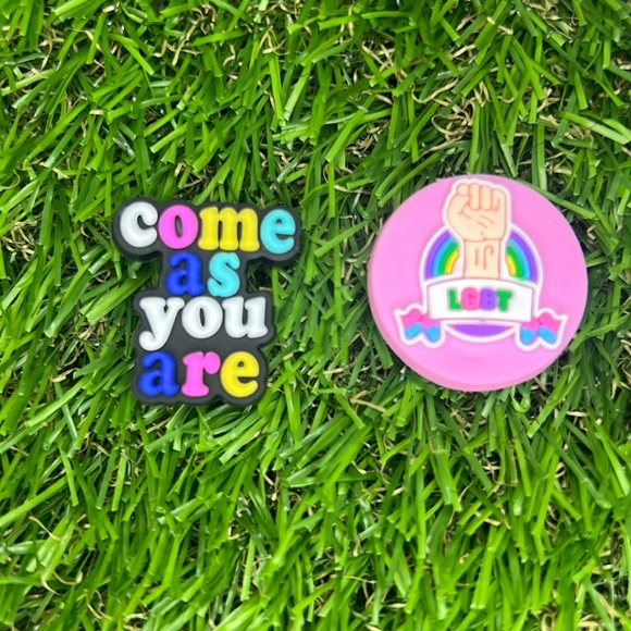NEW - 2 “LBGT Pride” Croc Shoe Charms - Picture 1 of 1